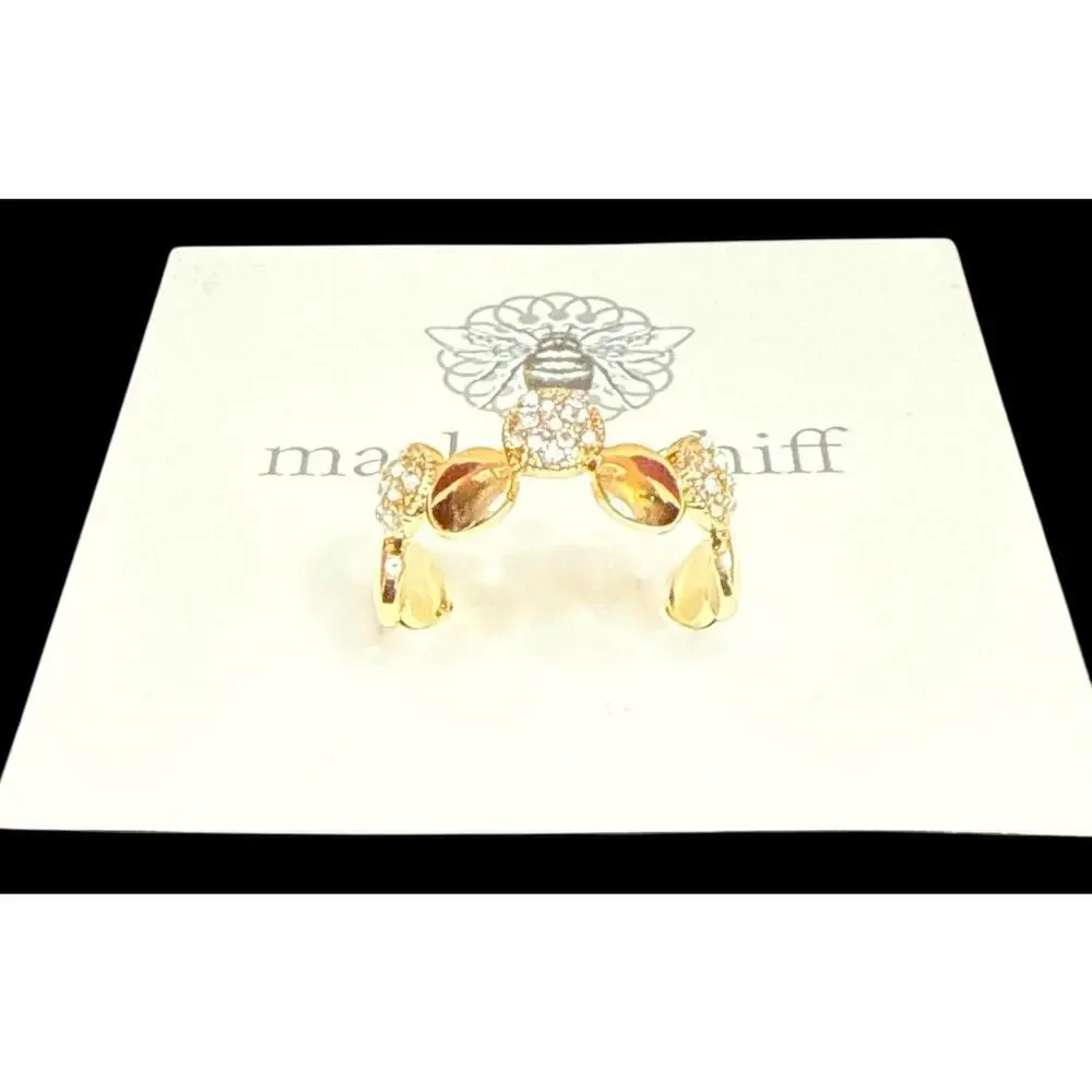 Marlyn Schiff Disc Pave Adjustable Ring - Gold NIP